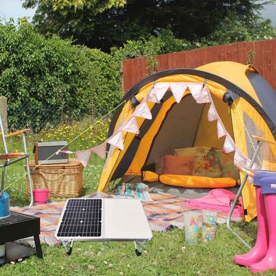 Opvouwbaar Draagbaar zonnepaneel 18w Monokristallijn PV Zonne tafelpaneel Voor kamperen Picknick energie systeem off-grid