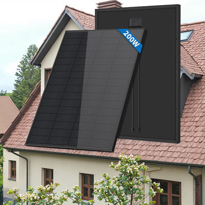 Huis zonne-energiesysteem Zwart zonnepaneel met glas en 900 mm fotovoltaïsche kabel