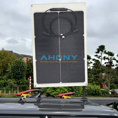 Goede prijs. 50W 22V ETFE Zwart Flexibel Zonnepaneel, ETFE Zwart Dun, Slank Semi-Flexibel PERC Mono Hoog Rendement Zonnecellen 12 Volt voor Acculading Marine RV Campers Boten Tent online